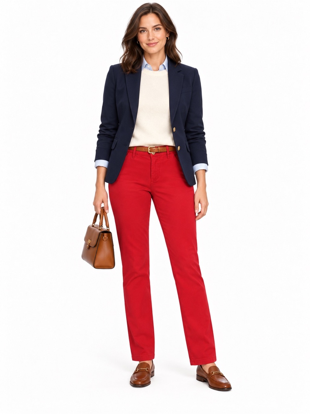 NWT Tommy Hilfiger SZ 6 Red Straight-Leg Chino Pants/waist 31”